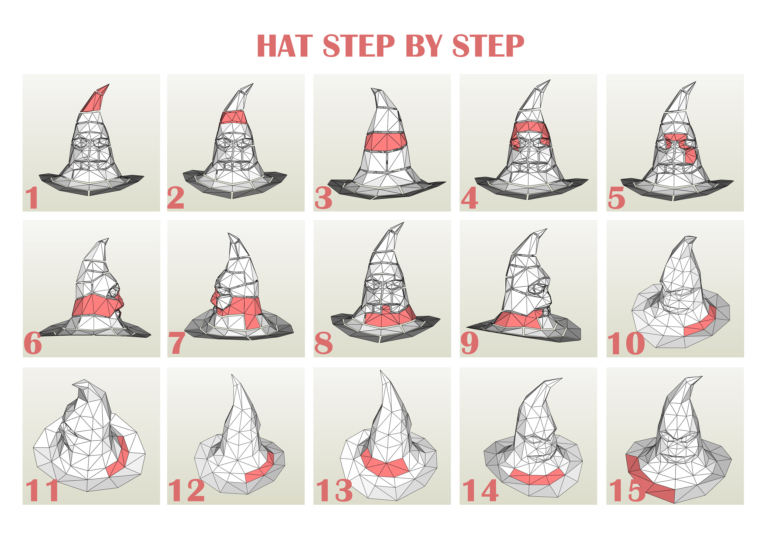 Papercraft Sorting Hat DIY Template Papercraft Garry Potter Etsy
