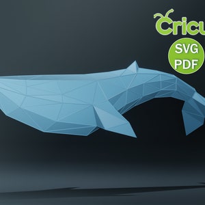 Grey Whale Papercraft SVG PDF Whale Origami Whale Papercraft Whale 3D Art Papercraft Whale Animals DIY Paper Sculpture Blue Whale Low Poly