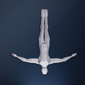 Papercraft Diver (Dubai Mall), SVG-PDF, Create Your Own 3D Papercraft Man Paper Craft Diver, Paper Craft Template, Origami Decor Hanging