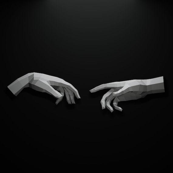 Papercraft Adam's Hand Wall Sculpture PDF SVG 3D Etsy
