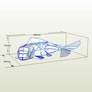Koi Fish Paper Craft, Digital Template, Origami, PDF Download DIY, Low