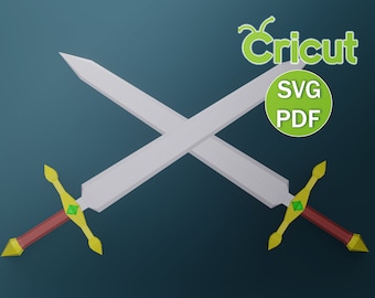 Papercraft Sword - 4 Colors!, SVG, PDF, Low Poly Papercraft Sword, Paper Sword, Knight, Sword, Papercraft Model, Digital 3d, Cricut Machine