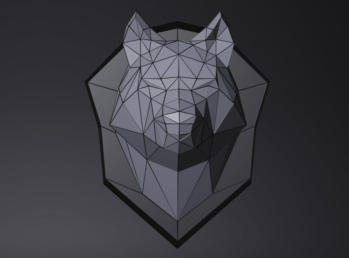 Papercraft Wolf SVG PDF. Paper Craft Wolf Angry Model Wolf Etsy