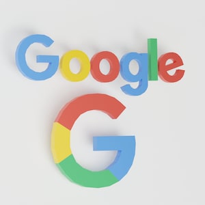 Papercraft Google 3d Letters, Low Poly, Papercraft, PDF template, Polygonal 3D Alphabet Templates, Google Logo Paper, SVG, PDF, Dxf, Wall