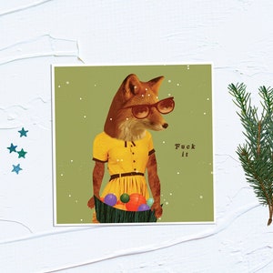Bonnie Toronto Mini Print Fox Funny Feel Good Affirmations Goals Positive Swear words Illustrated Mixed Media
