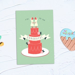 Twee bruiden Bruiloft Felicitaties Wenskaart Viering Homohuwelijk