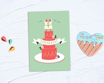 Two Brides Wedding Congratulations Greeting Card Celebration Gay Marriage