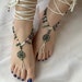 Green leaf anklet,Beach Barefoot Sandal,Foot jewelry in 5 colors,Hippie Sandals,Handmade boho barefoot sandals 