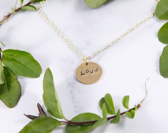 Custom Hand Made Stamped Pendant Necklace