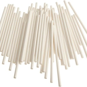 4 Inch White Lollipop Sticks, Lollipop Treat Sticks, for Homemade Candy,  Cookies, Dessert, 200 Pcs
