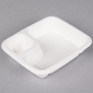 Nacho Trays – Compostable Sugarcane Disposable Food Tray w/ 2 Compartments– Large Serving Tray for Snacks