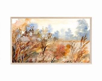 Fall TV Art, Samsung Frame TV Art Fall Watercolor, Frame TV Art Fall Foliage, Frame Tv Fall Artwork, Autumn Watercolor Art for Frame Tv
