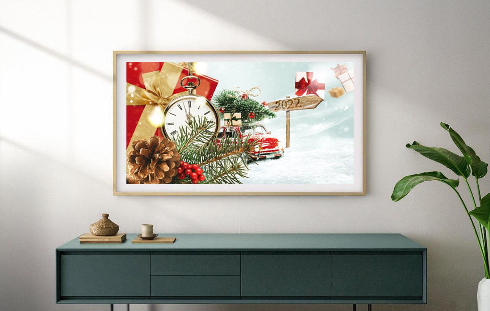 2022 Samsung Frame TV Art New Year's Happy New Year 2022 Etsy UK