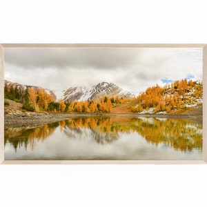 Frame TV Art Autumn Landscape, Samsung Frame TV Art Fall Landscape, Frame TV Artwork Autumn Trees Reflected on Water, Fall Foliage Tv Art