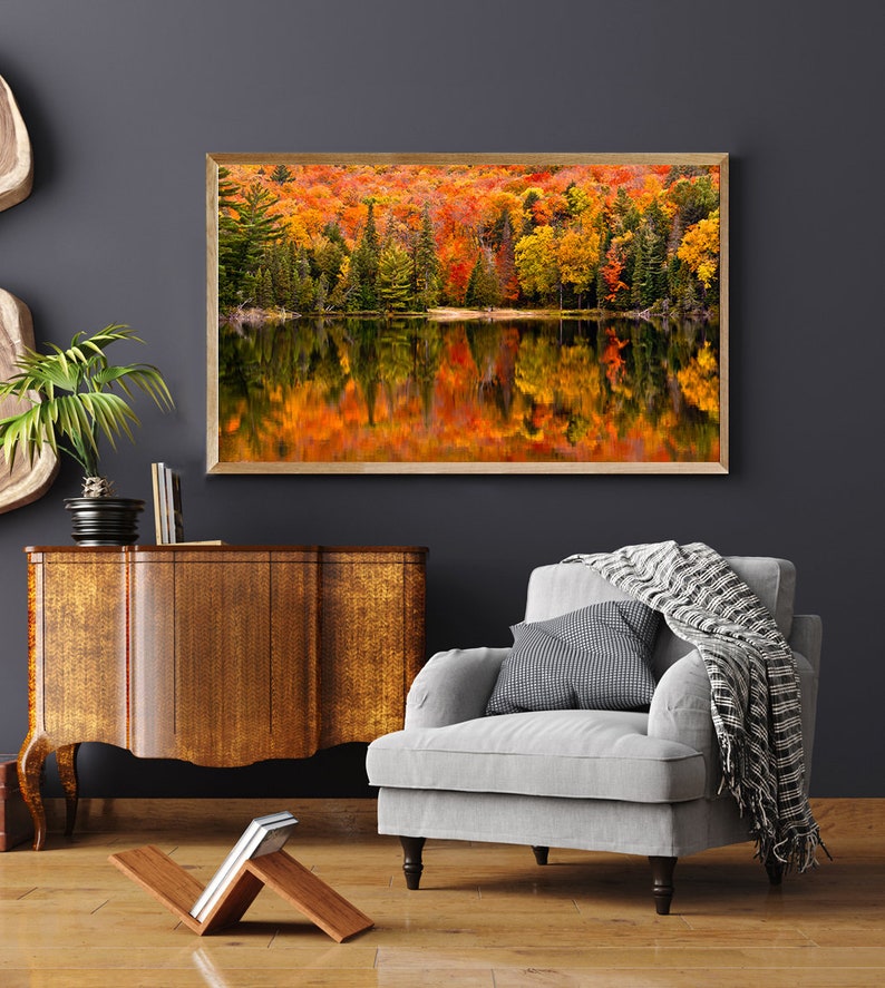 Frame TV Art Autumn Picturesque Fall Foliage & Reflection - Etsy