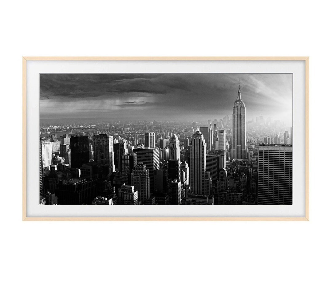 New York City Frame TV Art Black and White Photograph of the - Etsy