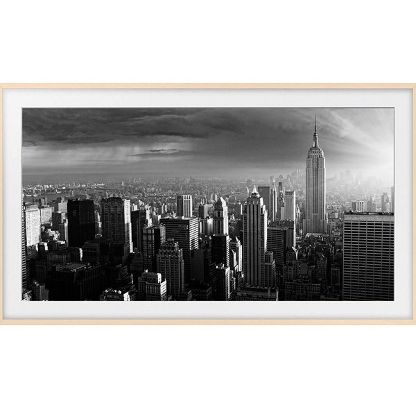 New York City Frame TV Art, Black and White Photograph of the Empire State Building in NYC for the Samsung Frame TV