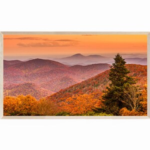Frame TV Art Fall in the Mountains Landscape, Samsung Frame TV Art Fall, Frame TV Artwork Autumn Trees and Mountains, Fall Foliage Landscape