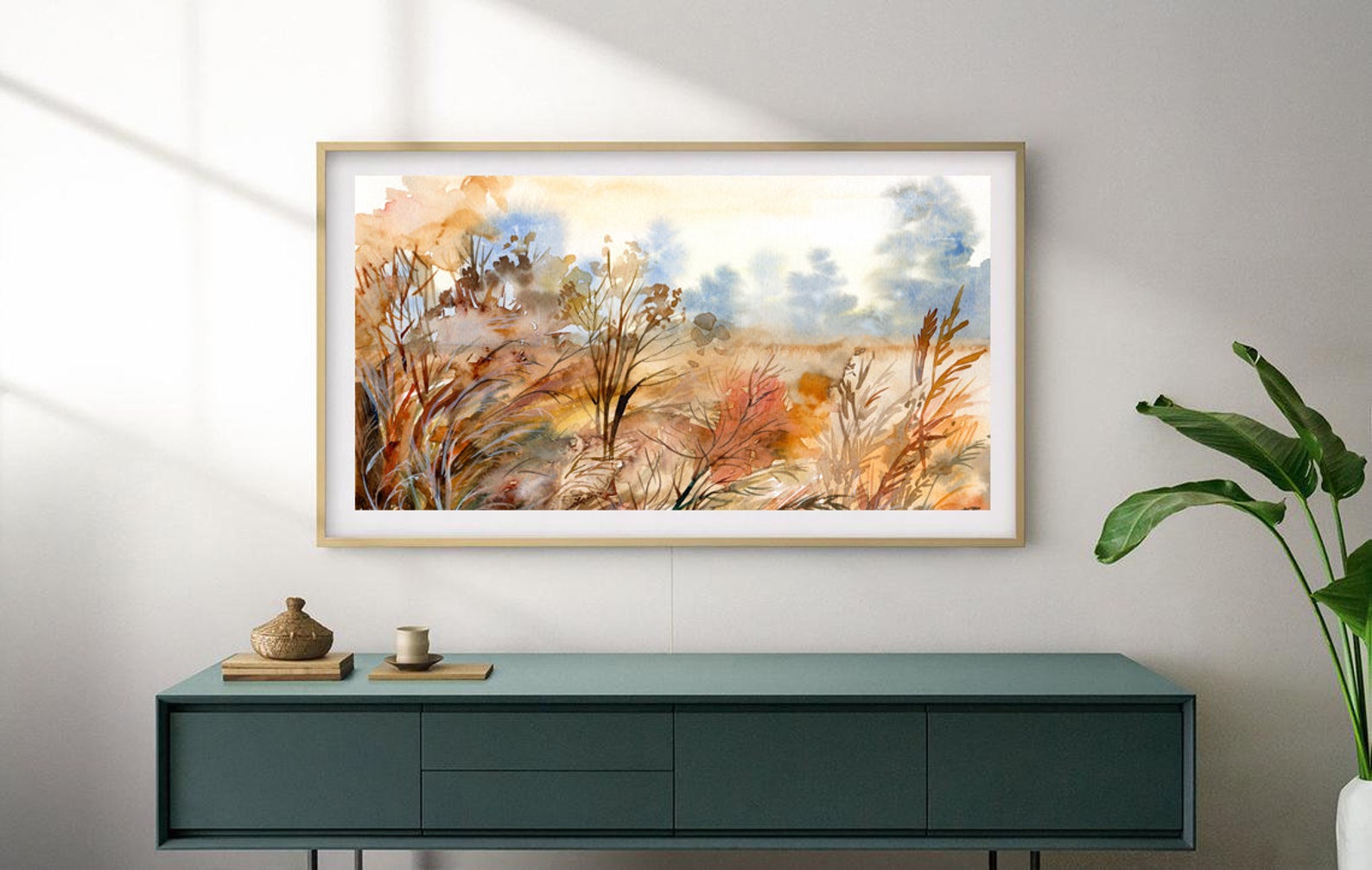 Fall TV Art Samsung Frame TV Art Fall Watercolor Frame TV Etsy