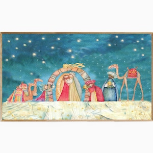 The Nativity Samsung Frame TV Art, Christmas Nativity Watercolor, The Nativity Artwork for Frame TV, Nativity Watercolor Frame TV Download