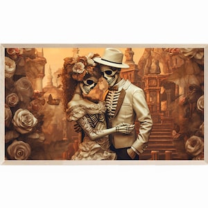 Samsung Frame TV Art Day of the Dead, 4k Frame TV Art Dia De Los Muertos, 4k TV Frame Art Dia De Los Muertos, Halloween Tv Art