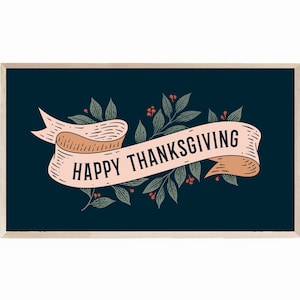 Samsung Frame TV Art Thanksgiving, 4K Frame TV Art Happy Thanksgiving, 4k TV Frame Art Thanksgiving, Happy Thanksgiving Art Instant Download