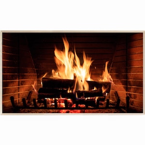 Gezellige Fire Frame TV Art, Samsung Frame TV Art, Gezellig Vuur in Open haard, TV Frame Art Gezellig Vuur, Frame TV Artwork Vuur in Open haard