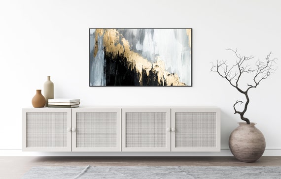 Black And Gold Modern Frame Tv Art Samsung Frame Tv Art Etsy