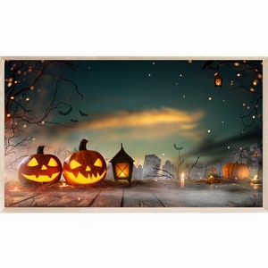 Samsung Frame TV Art Halloween Jack o Lanterns, Halloween Digital TV Art, 4k TV Frame Art Halloween, Halloween Jack o Lanterns Frame Tv Art
