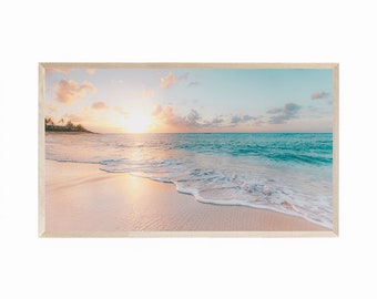 Samsung Frame TV Art Beach, Frame TV Art Summer, Frame TV Art Tropical Beach, Summer Tv Art, Sunset Tv Art, Coastal Tv Art, Beach Tv Art