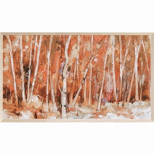 Samsung Frame TV Art Fall Landscape with Birch Trees, Frame TV Art Autumn Landscape, TV Artwork Fall Landscape, Birch Tree Art for Frame Tv
