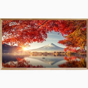 Samsung Frame TV Art Japan, Mt. Fuji Japanese Landscape Digital Download, Japanese Landscape Art for Frame TV,  Frame TV Artwork Japan