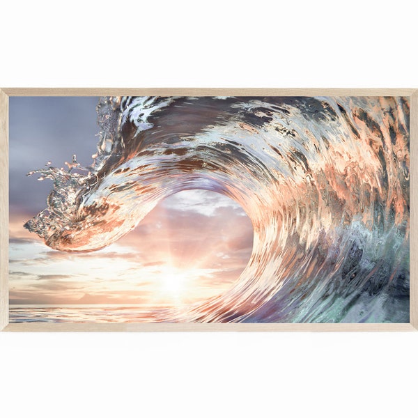 Samsung フレーム TV アート ビッグ オーシャン ウェーブ、Samsung フレーム TV アート ビーチ、フレーム TV アート オーシャン ウェーブ、ビッグ ウェーブ フレーム TV アート、ビッグ サーフ フレーム TV アート