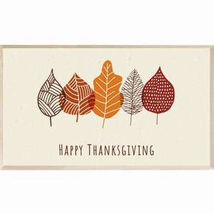 Samsung Frame TV Art Happy Thanksgiving with Modern Fall Leaves