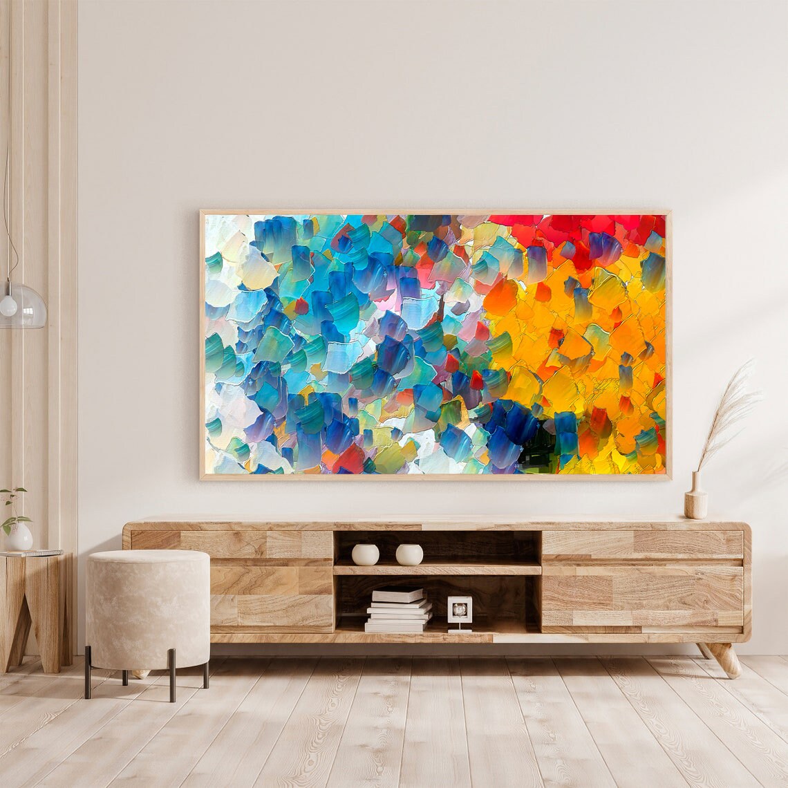 Abstract Samsung Frame TV Art With Primary Colors Frame TV - Etsy
