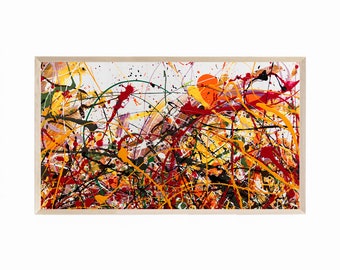 Samsung Frame TV Art Modern, Arte moderna, schizzi di vernice, Frame TV Artwork Modern, Frame TV Download, Arte moderna astratta, Opere d'arte splatter