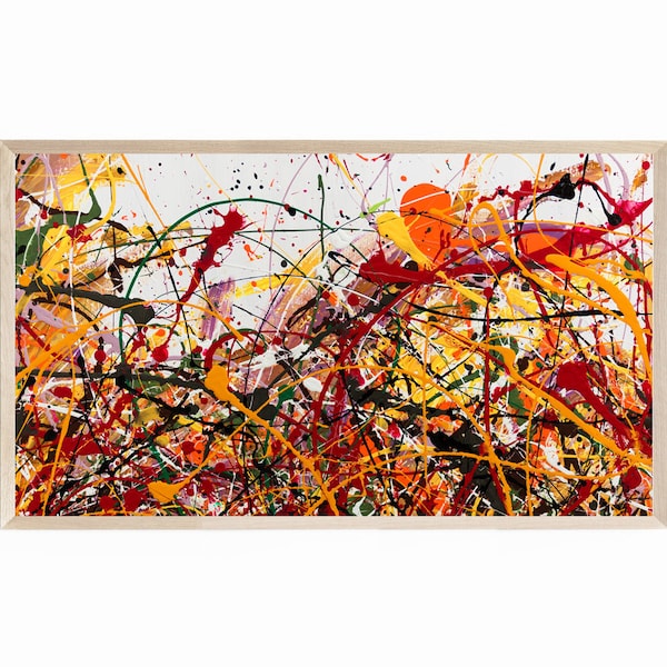 Samsung Frame TV Art Modern, Modern Art, Paint Splatter, Frame TV Artwork Modern, Frame TV Download, Abstract Modern Art, Splatter Artwork