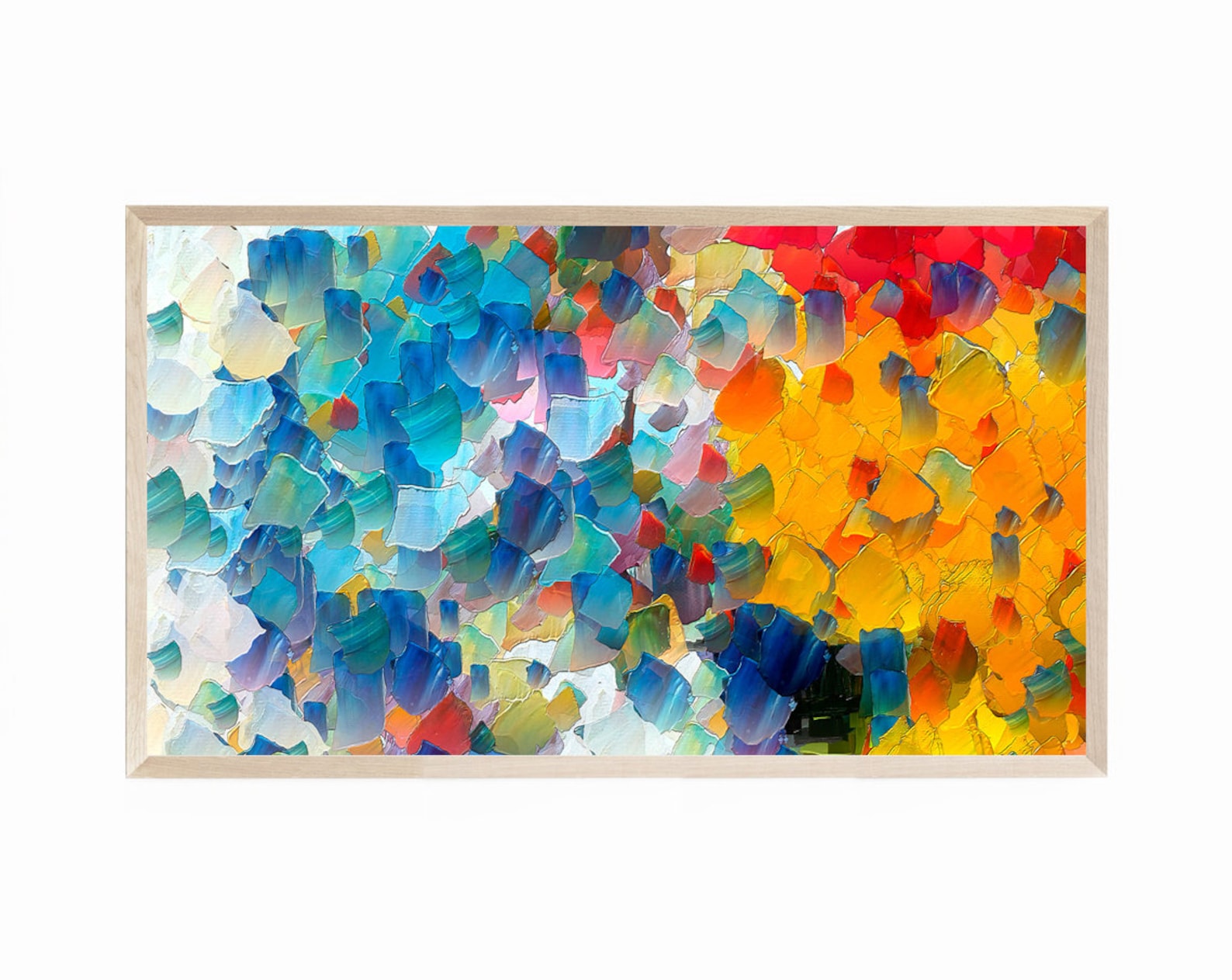 Abstract Samsung Frame TV Art With Primary Colors, Frame TV Art Modern