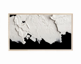 Black and White Samsung Frame TV Art, Frame TV Art Modern White and Black, Frame TV Art Black and White, Modern Art, Palette Knife Art