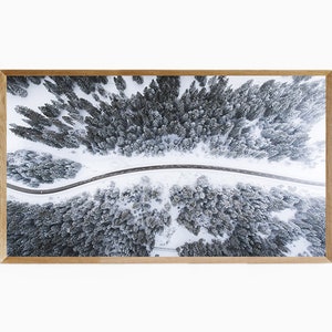 Samsung Frame TV Art Winter Trees, Frame TV Winter Mountain, TV Art Winter Landscape, Winter Artwork, Winter Trees Decor,Winter Mountain Art
