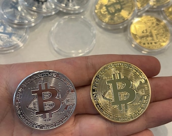 Bitcoin Physische Krypto-Münze BTC Krypto-Währung Sammlerstücke Hochwertiges Heavy Token Merch Tech Art Logo Golfball Marker Münzen für Freund