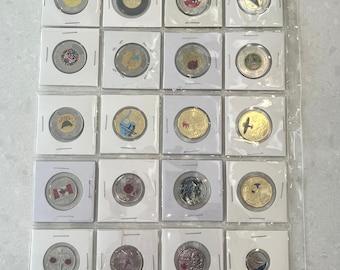 Pièce colorée du Canada, Pièces rares du Canada, Mélange surprise aléatoire de pièces hors circulation, Cadeau de la collection de pièces de monnaie, Toonies colorés, Loonie, UNC BU