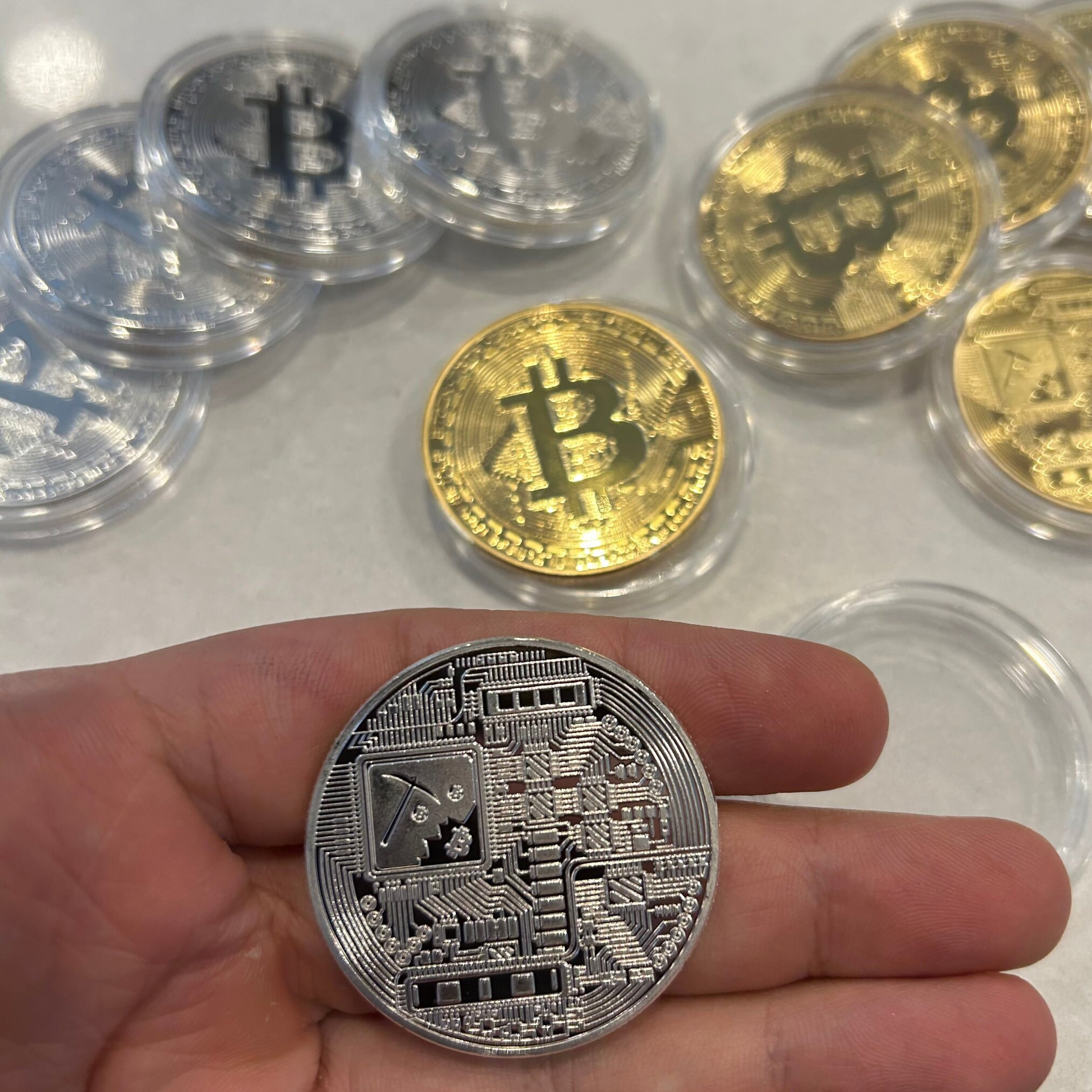 Bitcoin Fysieke cryptomunt BTC Cryptocurrency Verzamelobjecten Hoge  kwaliteit zware Bitcoin Merch Tech Art-logo Zilveren munten Goudinvestering  - Etsy België
