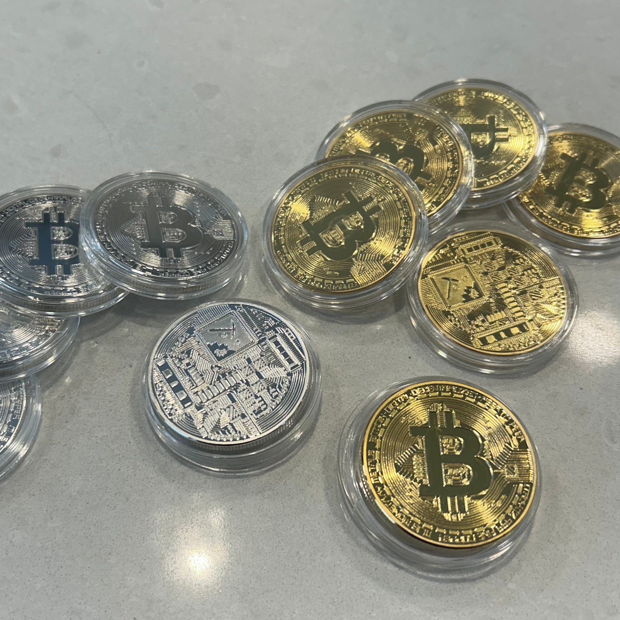 Bitcoin Fysieke cryptomunt BTC Cryptocurrency Verzamelobjecten Hoge  kwaliteit zware Bitcoin Merch Tech Art-logo Zilveren munten Goudinvestering  - Etsy België