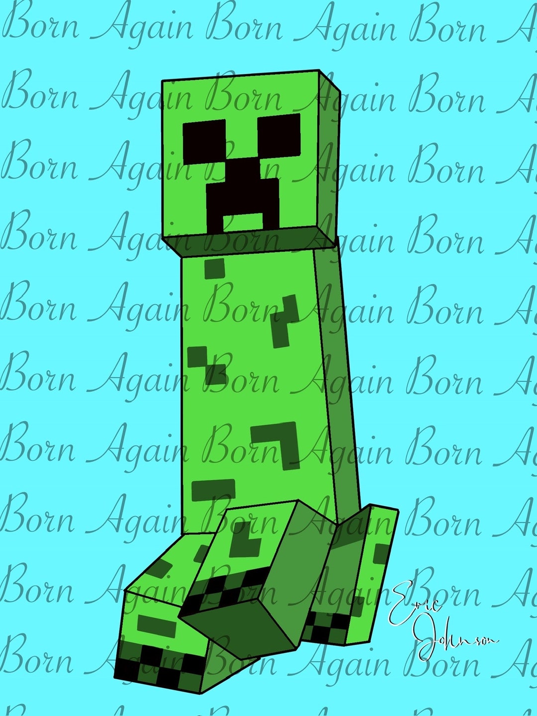 Creeper From Minecraft Original Procreate Art Print 8x10 on Photo Paper ...