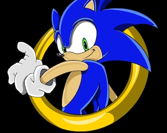Sonic the Hedgehog Original Art Print 8x10 Unframed