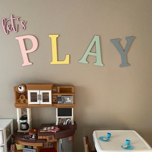 Let’s Play- Playroom decor, colorful letters, play room decoration