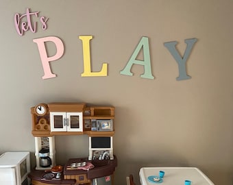 Let’s Play- Playroom decor, colorful letters, play room decoration