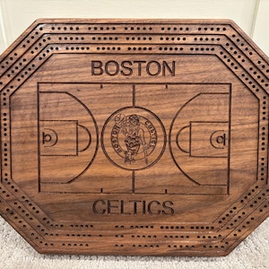 Custom Basketball Team Cribbage Board: Stadium Style Hardwood, Birthday, Father&#39;s Day, Coach, Christmas, Anniversary