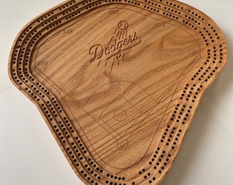 Dodger Stadium Cribbage Board: Los Angeles, LA, Baseball Style, Custom Engraved, Birthday, Father's Day, Coach, Christmas, Anniversary